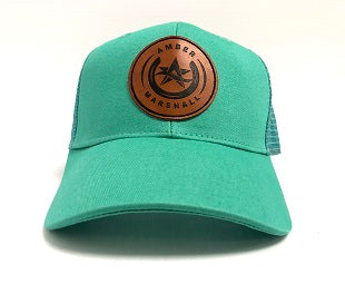 Amber's Ball Cap: Turquoise Star & Horseshoe Logo with Patch Detail